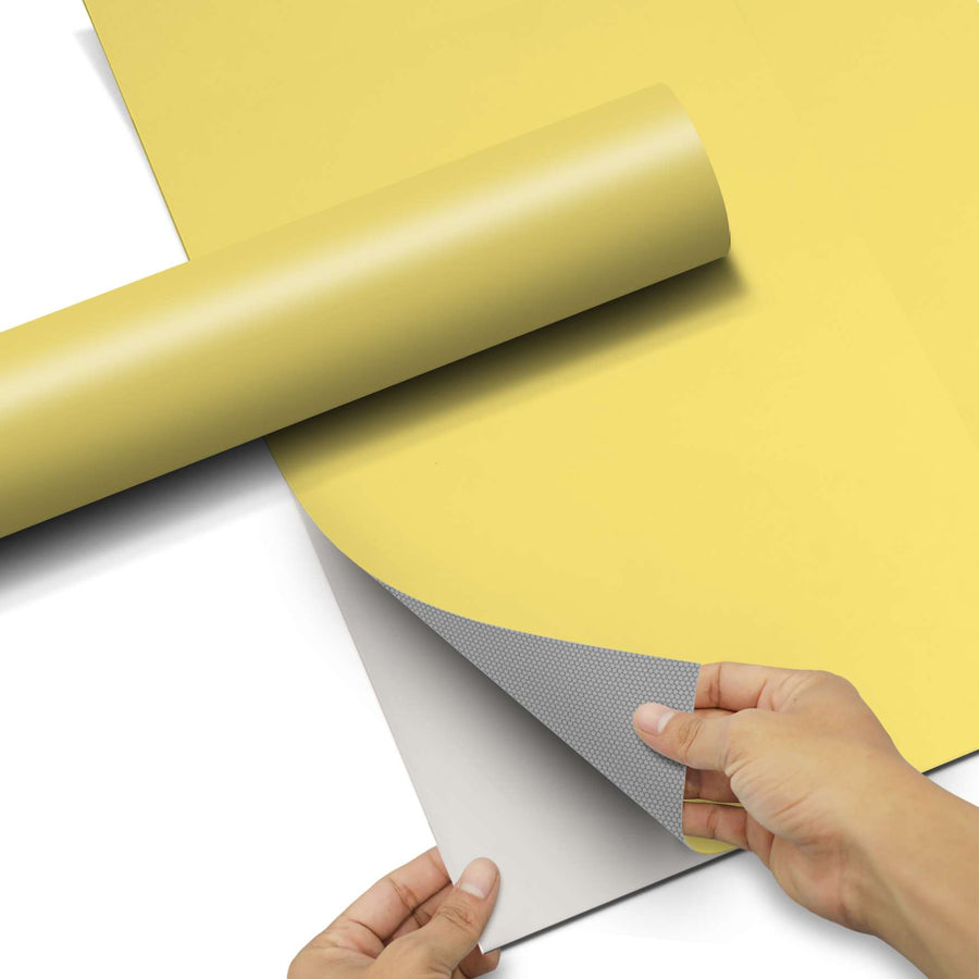 Klebefolie für Schränke - Gelb Light - Hochschrank 60x140 cm - Front pds1