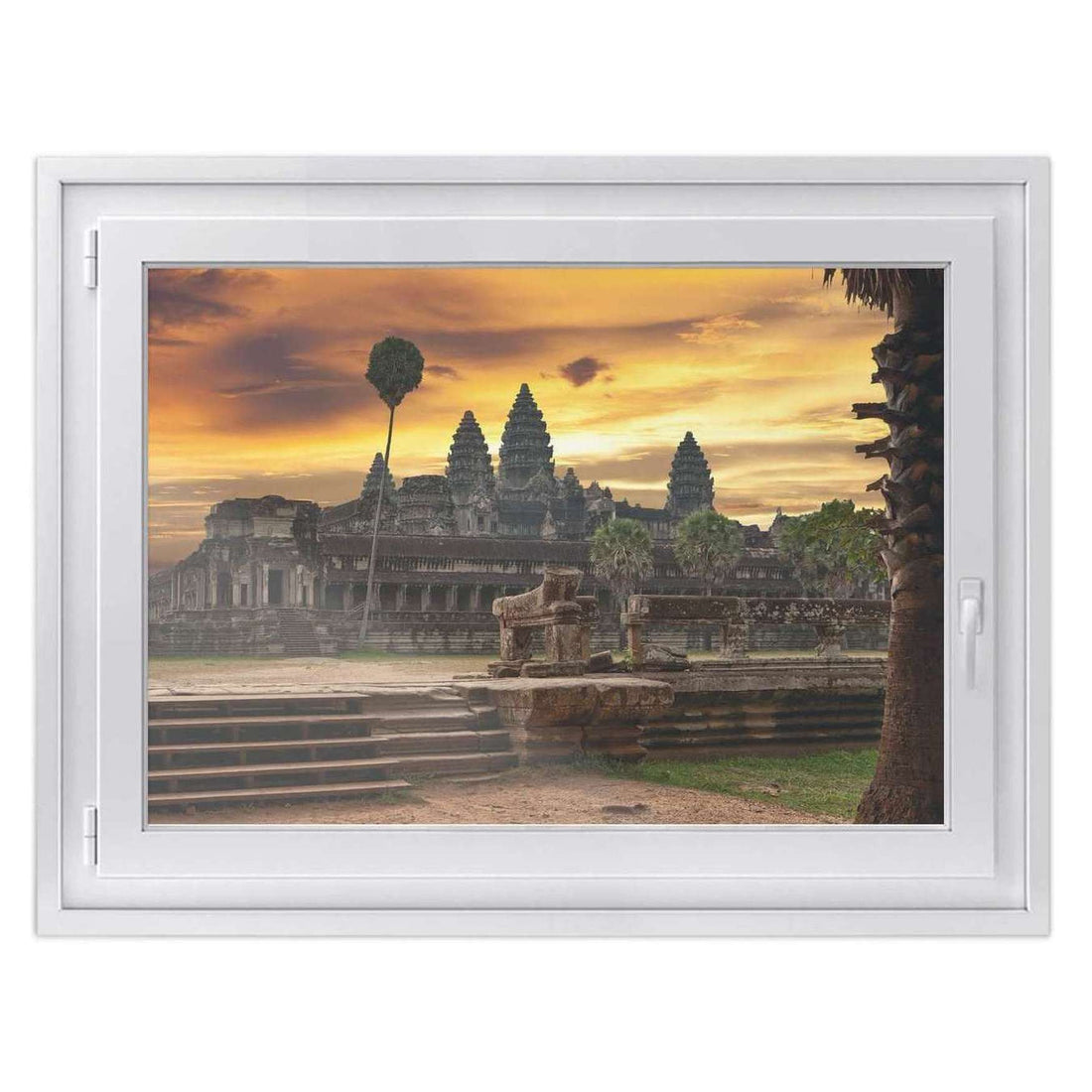 Fensterfolie [quer] -Angkor Wat- Größe: 100x70 cm