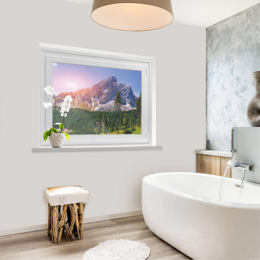 Fensterfolie [quer] - Alpenblick - 100x70 cm - Bad