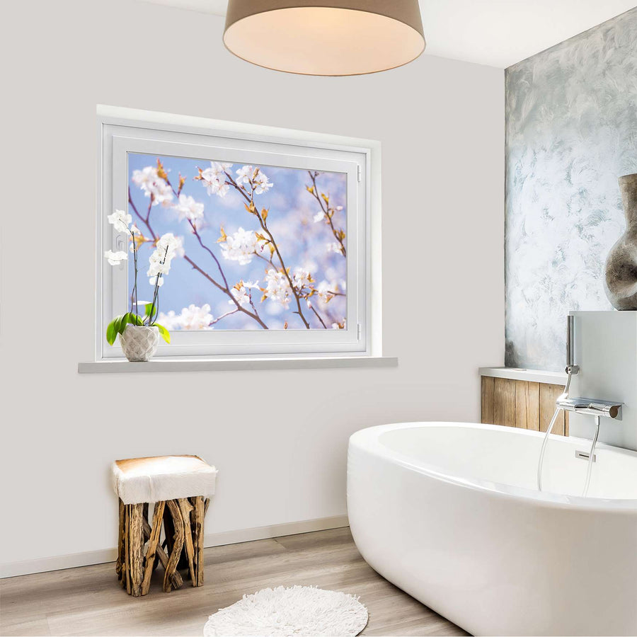 Fensterfolie [quer] - Apple Blossoms - 100x70 cm - Bad