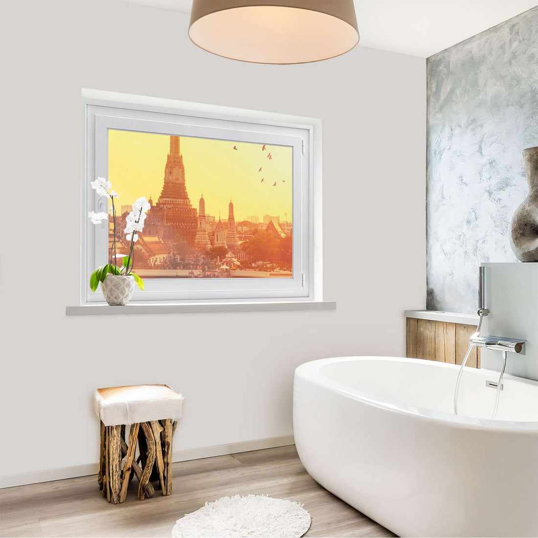 Fensterfolie [quer] - Bangkok Sunset - 100x70 cm - Bad