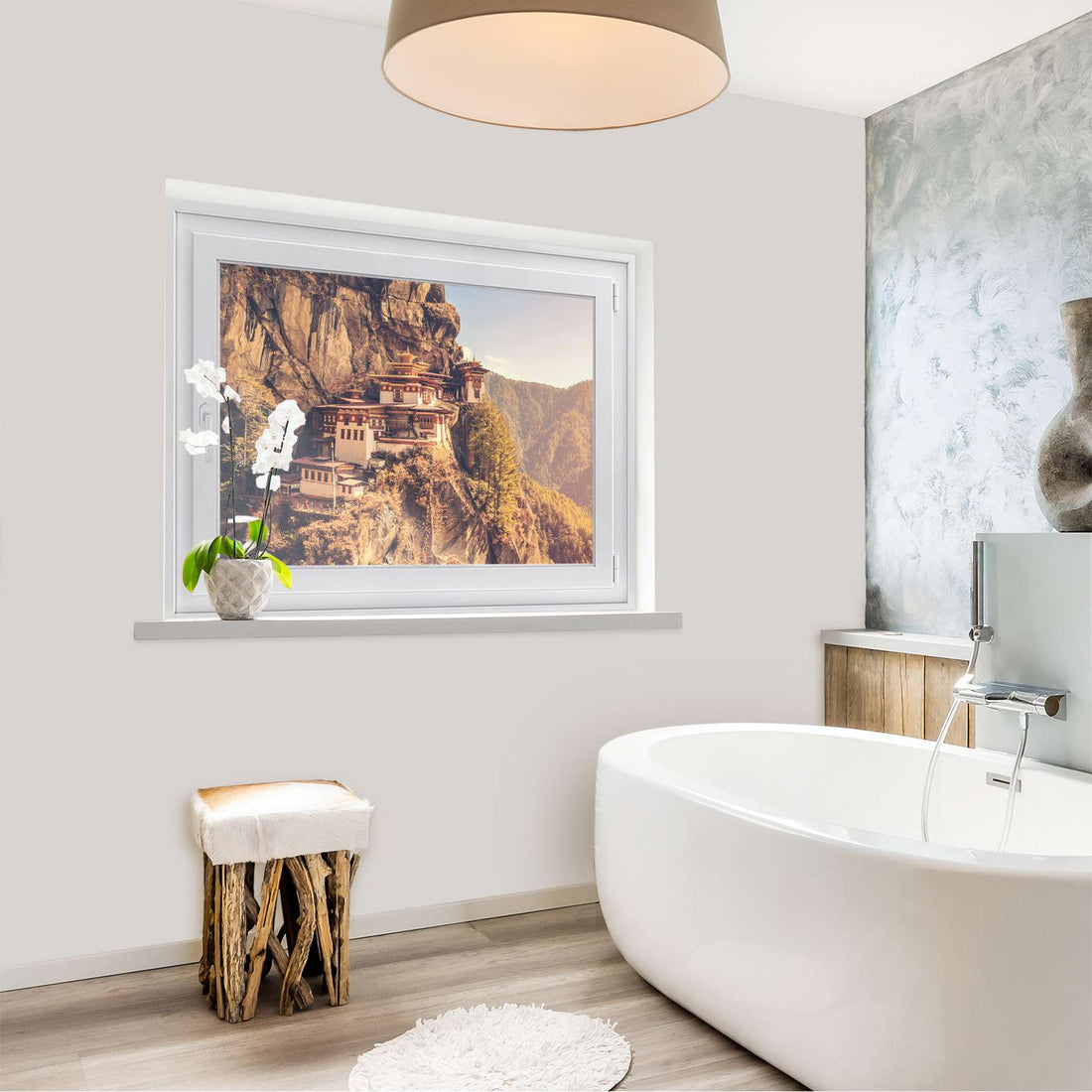Fensterfolie [quer] - Bhutans Paradise - 100x70 cm - Bad