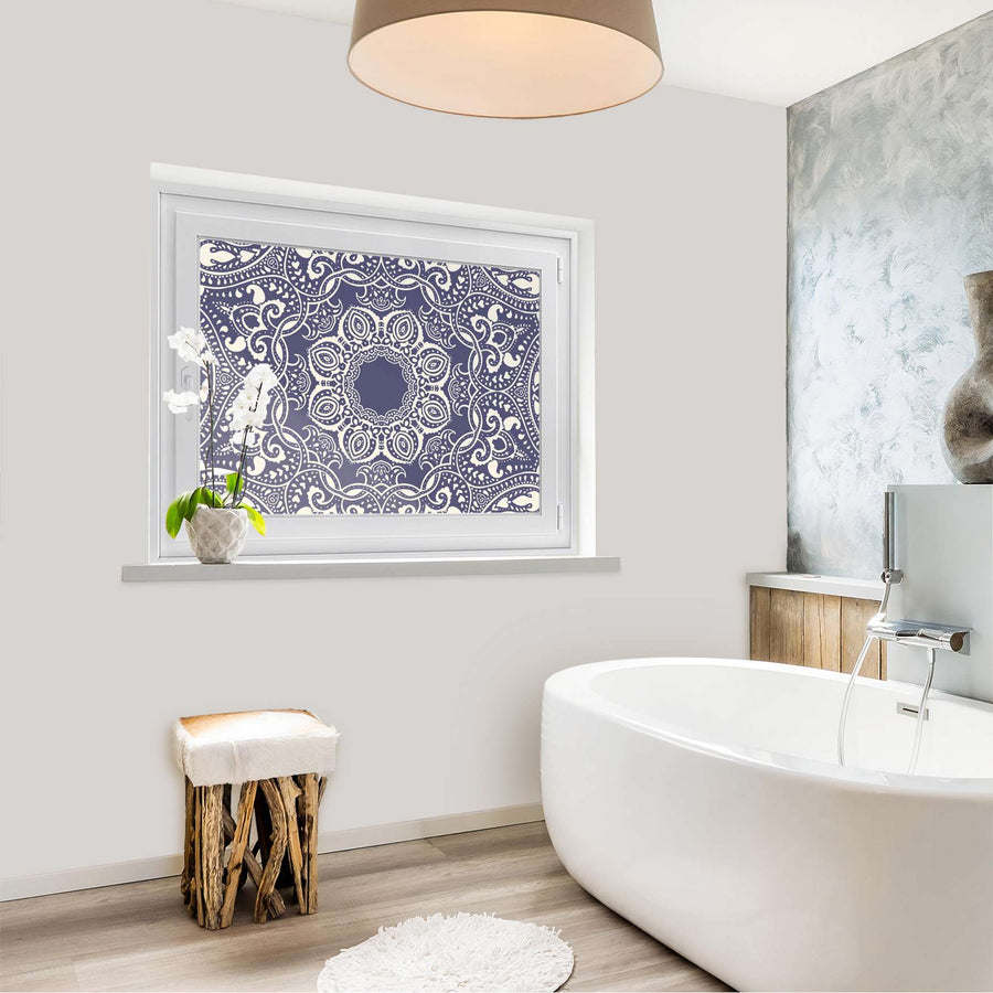 Fensterfolie [quer] - Blue Mandala - 100x70 cm - Bad