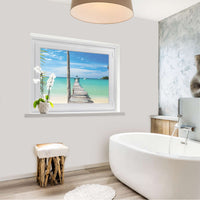 Fensterfolie [quer] - Blue Water - 100x70 cm - Bad