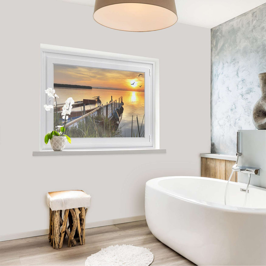 Fensterfolie [quer] - Bridge to the sun - 100x70 cm - Bad