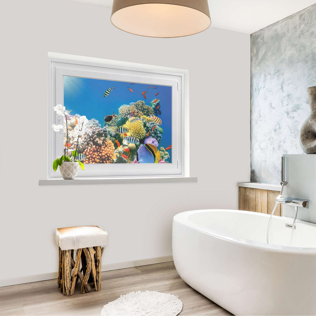 Fensterfolie [quer] - Coral Reef - 100x70 cm - Bad