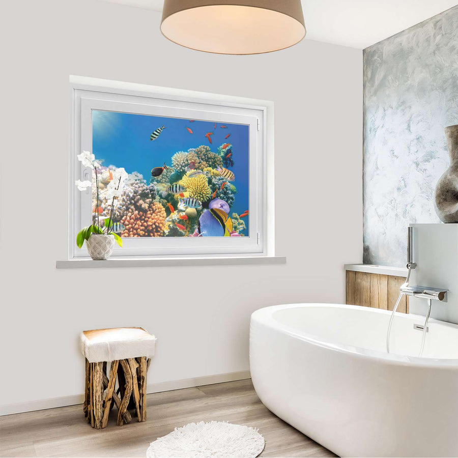 Fensterfolie [quer] - Coral Reef - 100x70 cm - Bad