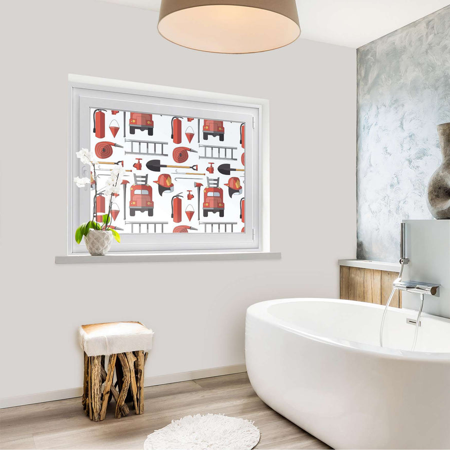 Fensterfolie [quer] - Firefighter - 100x70 cm - Bad