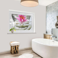 Fensterfolie [quer] - Flower Buddha - 100x70 cm - Bad