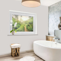 Fensterfolie [quer] - Green Tea Fields - 100x70 cm - Bad