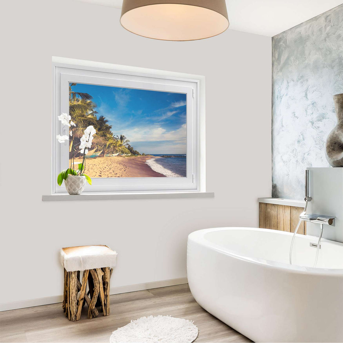 Fensterfolie [quer] - Longboat Beach - 100x70 cm - Bad
