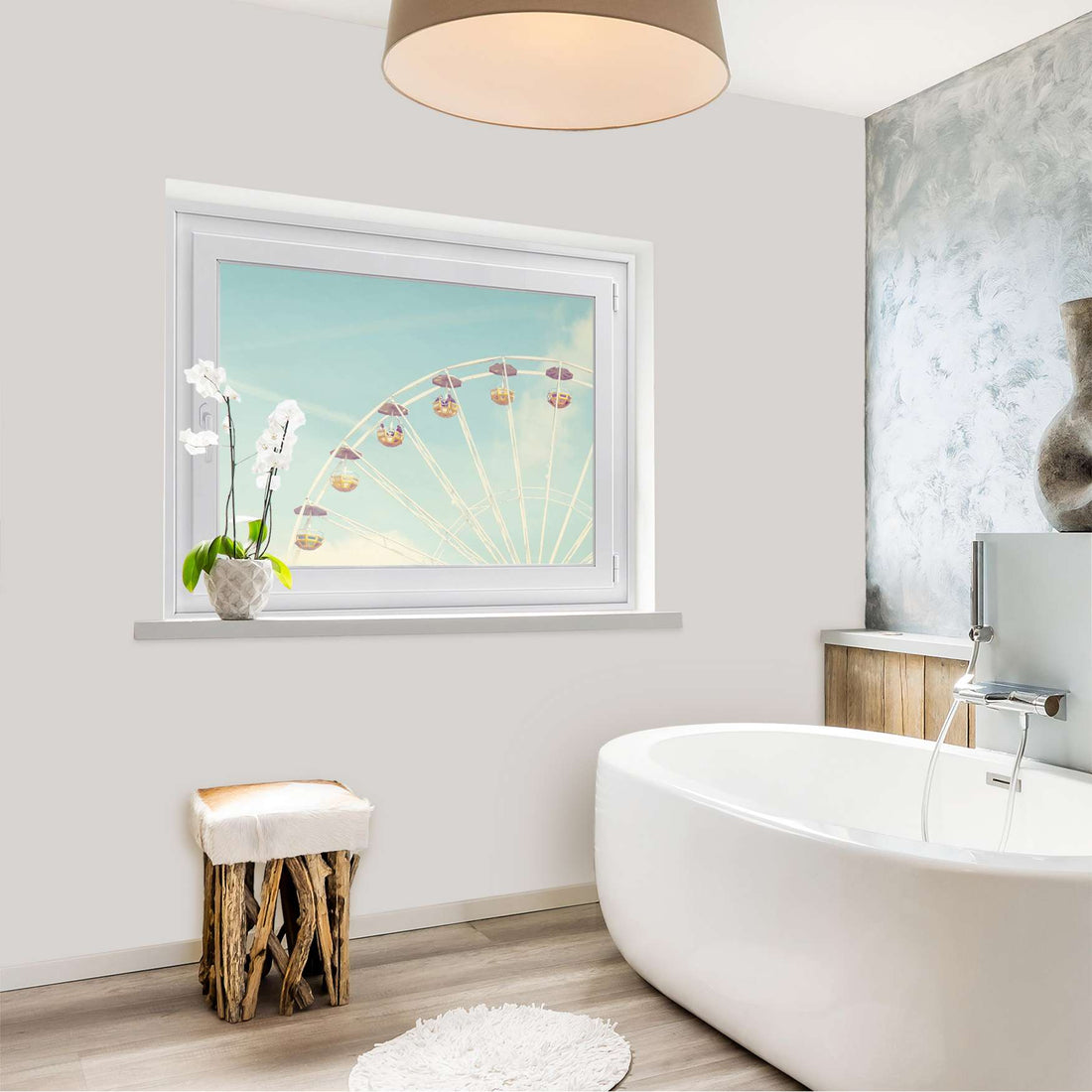 Fensterfolie [quer] - Merry go round - 100x70 cm - Bad
