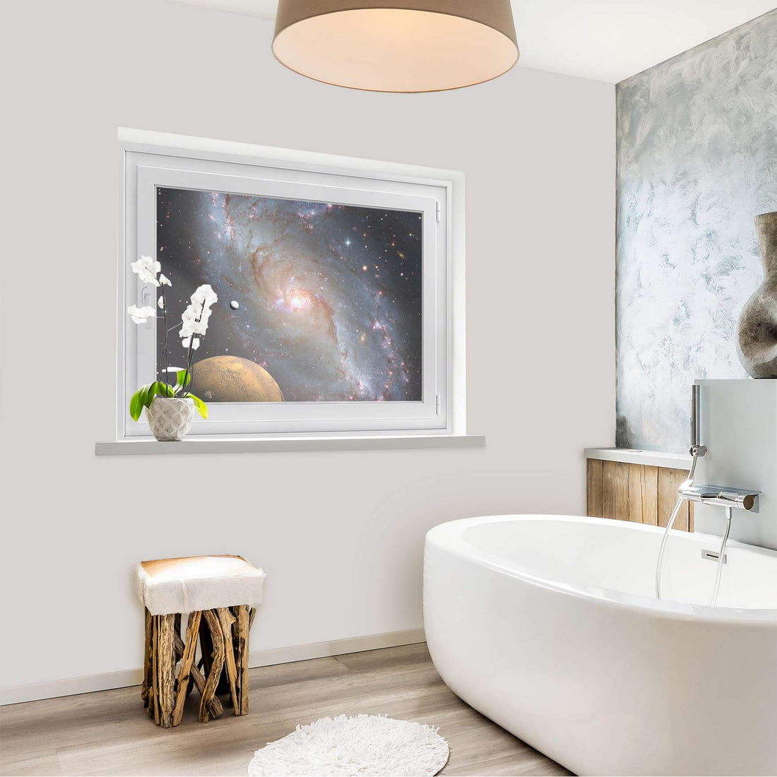 Fensterfolie [quer] - Milky Way - 100x70 cm - Bad