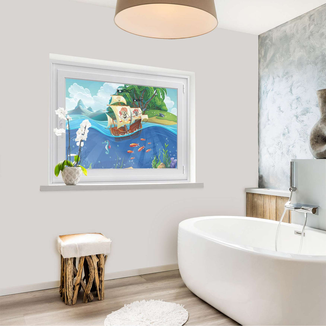 Fensterfolie [quer] - Pirates - 100x70 cm - Bad