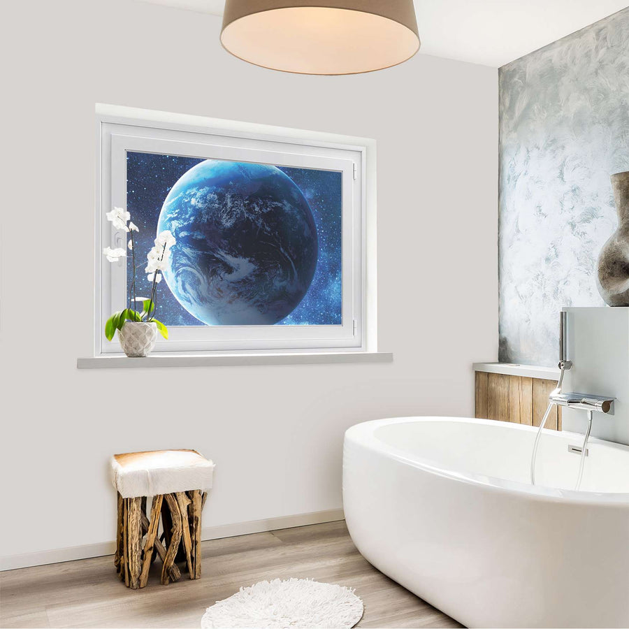 Fensterfolie [quer] - Planet Blue - 100x70 cm - Bad
