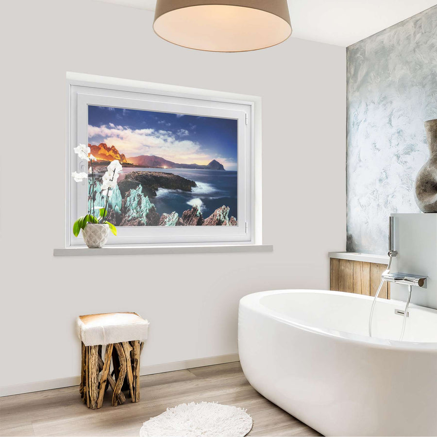Fensterfolie [quer] - Seaside - 100x70 cm - Bad