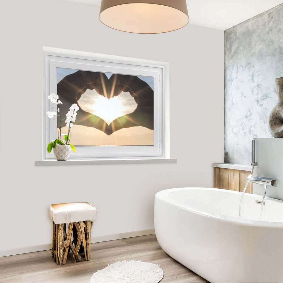 Fensterfolie [quer] - Sunny Heart - 100x70 cm - Bad