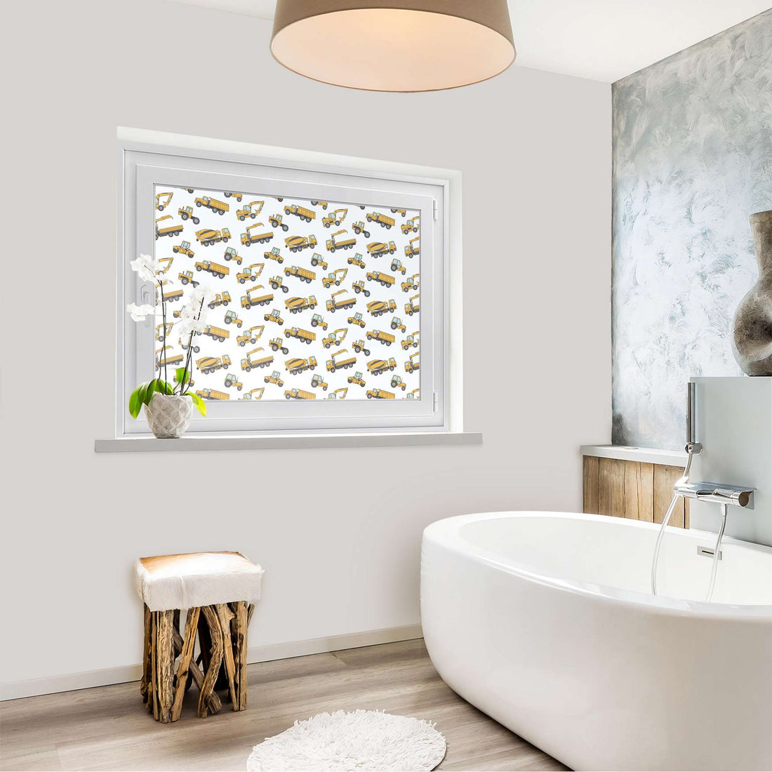 Fensterfolie [quer] - Working Cars - 100x70 cm - Bad