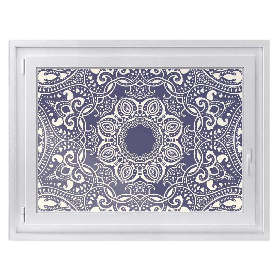 Fensterfolie [quer] -Blue Mandala- Größe: 100x70 cm
