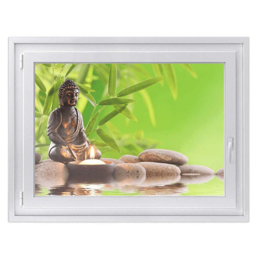 Fensterfolie [quer] -Buddha Zen- Größe: 100x70 cm