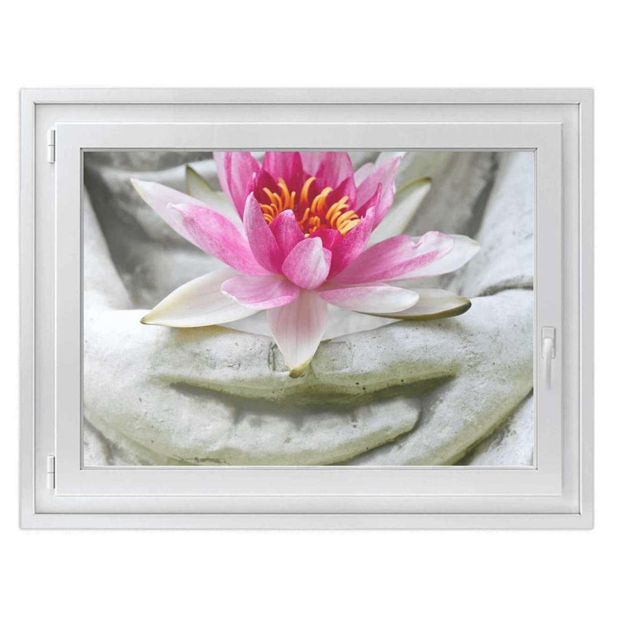 Fensterfolie [quer] -Flower Buddha- Größe: 100x70 cm