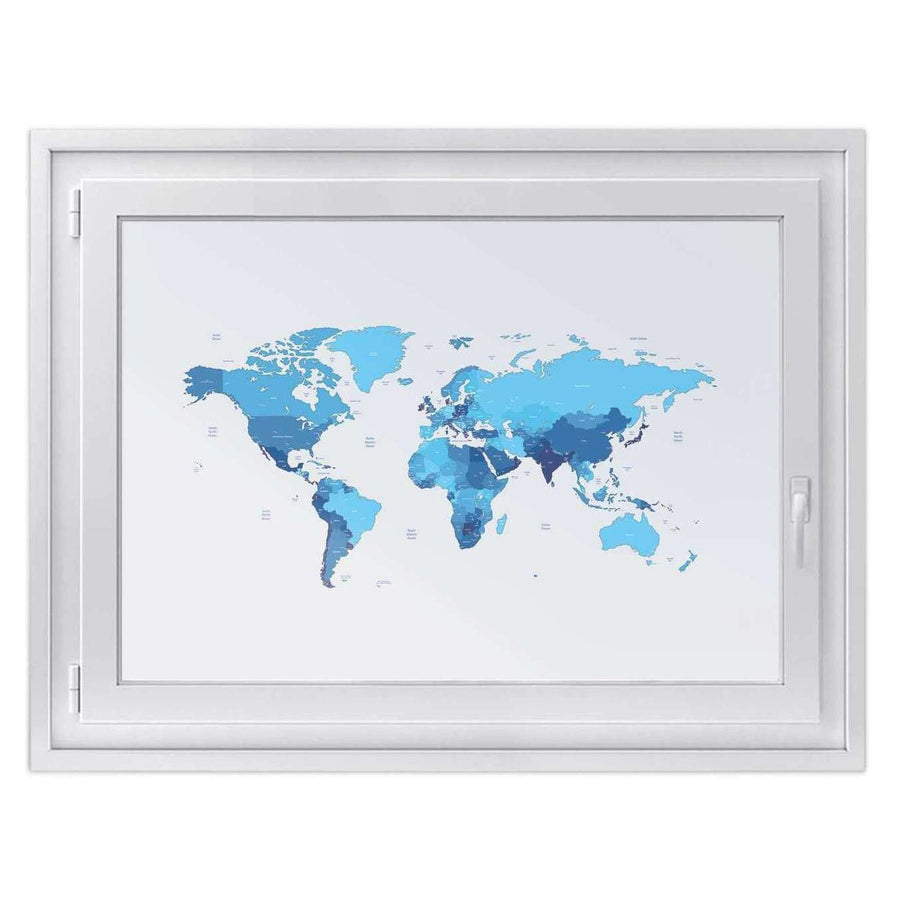 Fensterfolie [quer] -Politische Weltkarte- Größe: 100x70 cm