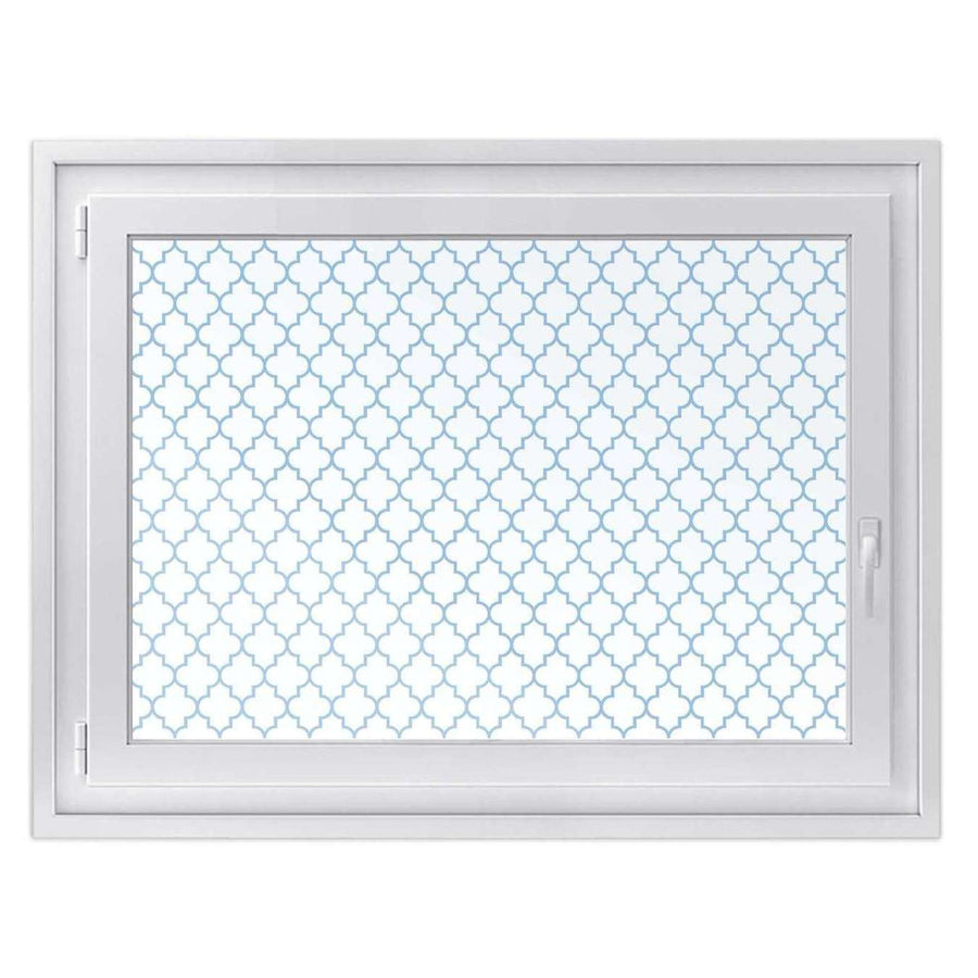 Fensterfolie [quer] -Retro Pattern - Blau- Größe: 100x70 cm