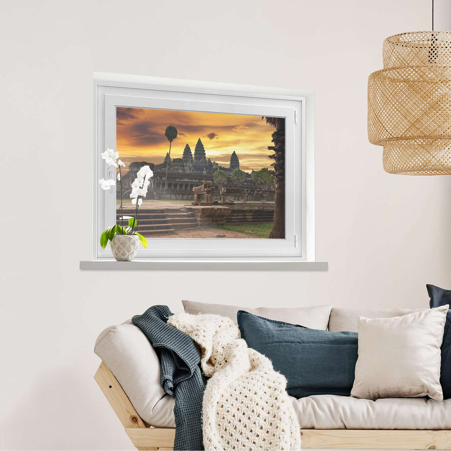 Fensterfolie [quer] Angkor Wat  - Wohnzimmer100cm x 70cm