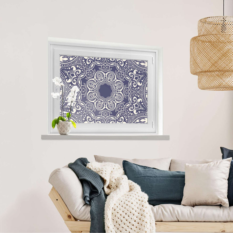 Fensterfolie [quer] Blue Mandala  - Wohnzimmer100cm x 70cm
