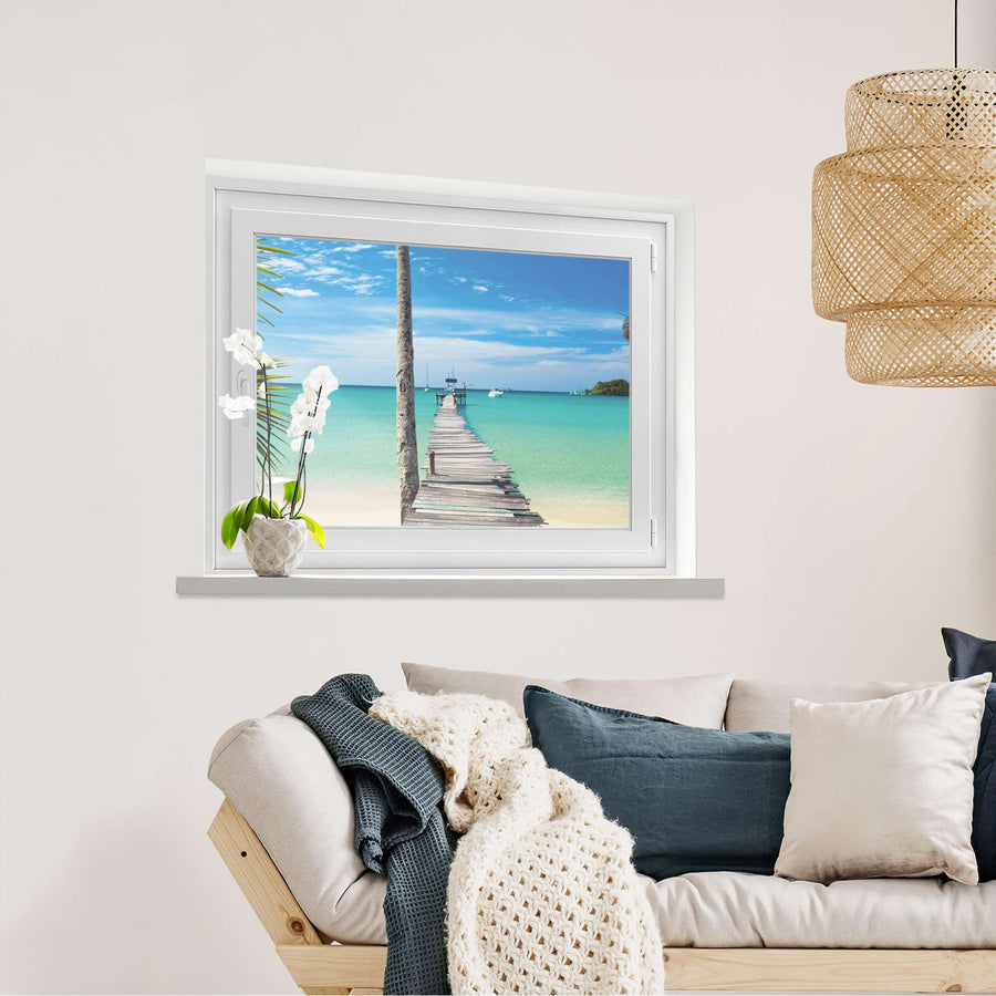 Fensterfolie [quer] Blue Water  - Wohnzimmer100cm x 70cm