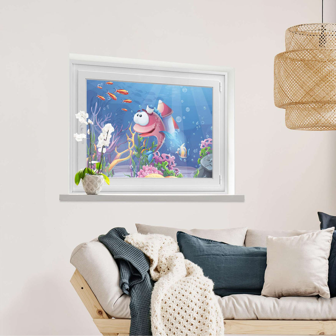 Fensterfolie [quer] Bubbles  - Wohnzimmer100cm x 70cm