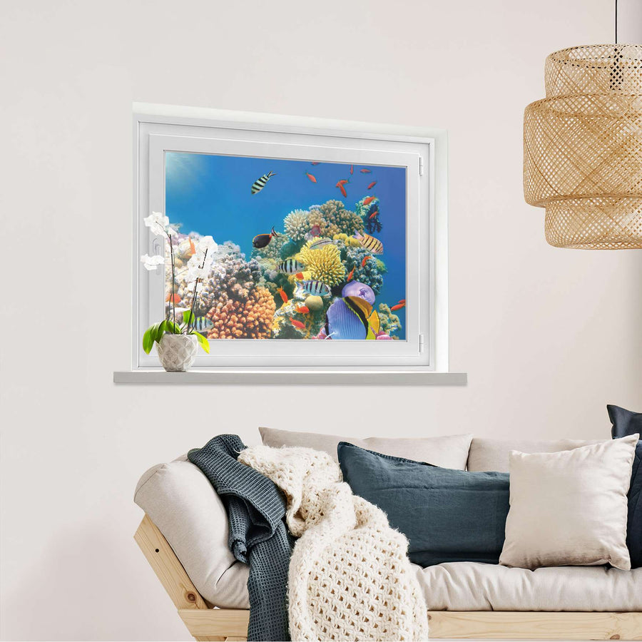 Fensterfolie [quer] Coral Reef  - Wohnzimmer100cm x 70cm
