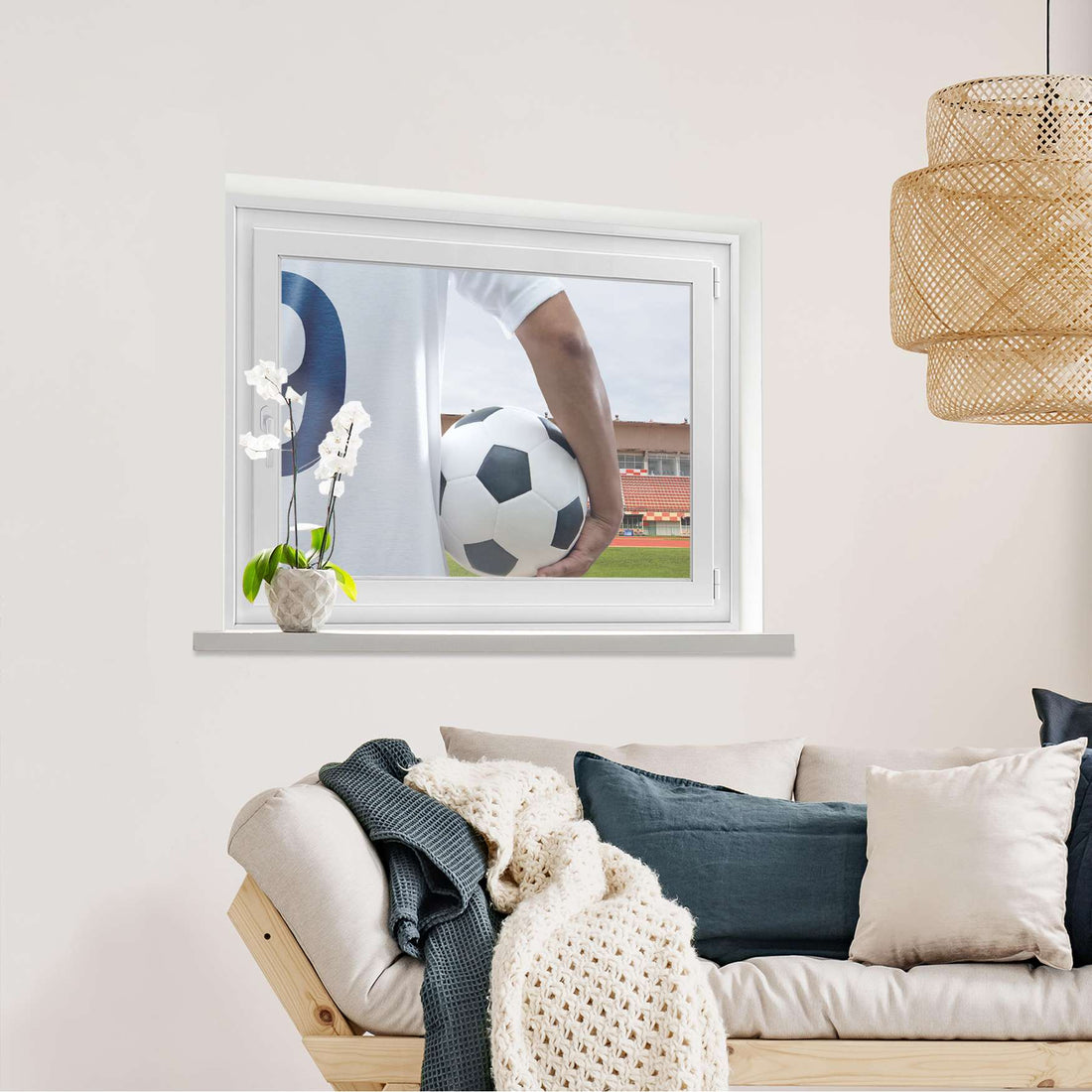 Fensterfolie [quer] Footballmania  - Wohnzimmer100cm x 70cm