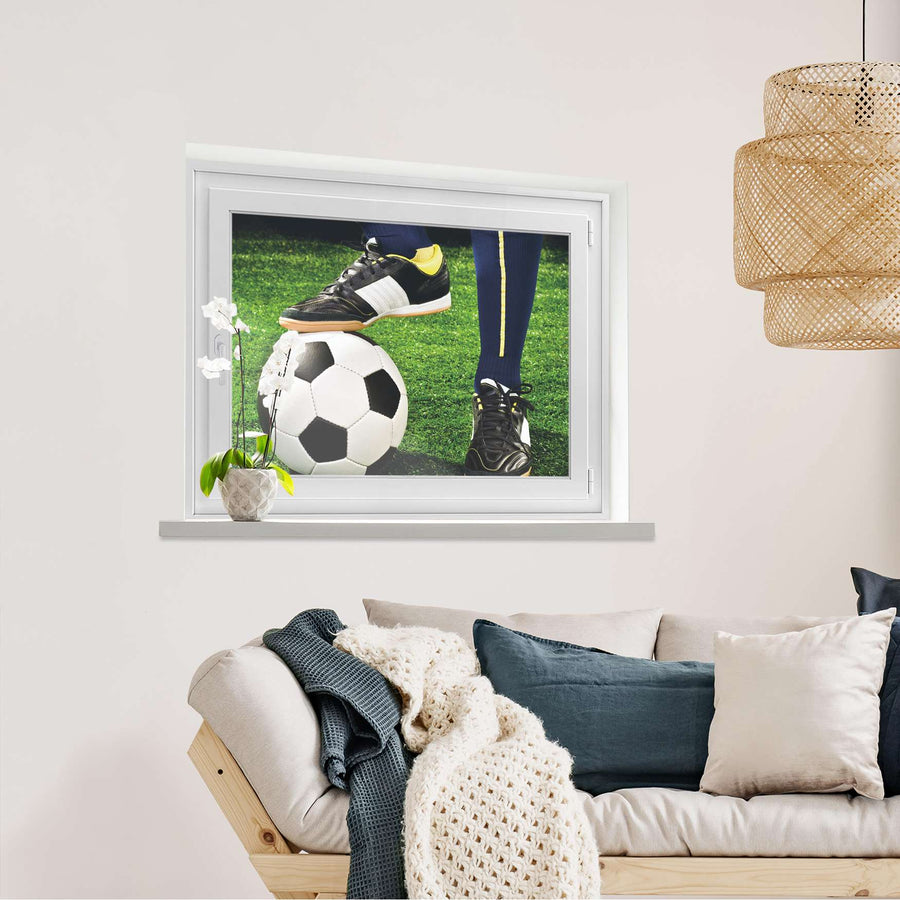 Fensterfolie [quer] Fussballstar  - Wohnzimmer100cm x 70cm