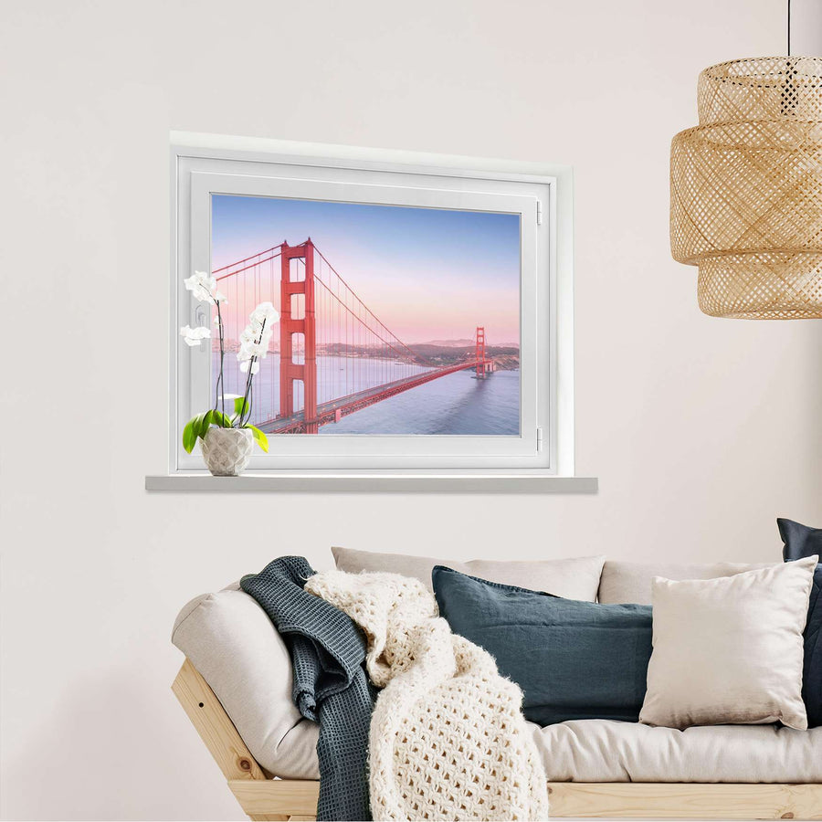 Fensterfolie [quer] Golden Gate  - Wohnzimmer100cm x 70cm