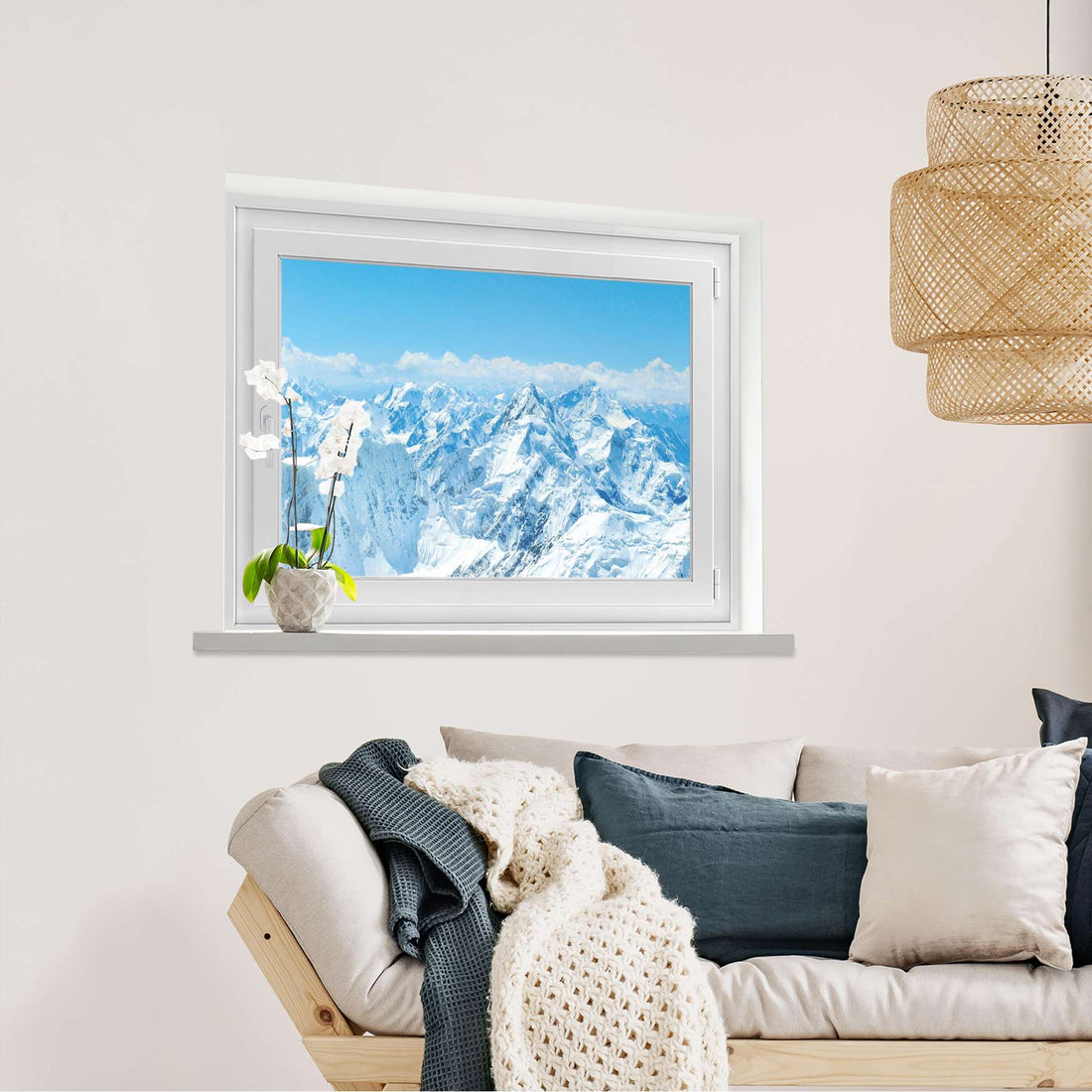 Fensterfolie [quer] Himalaya  - Wohnzimmer100cm x 70cm