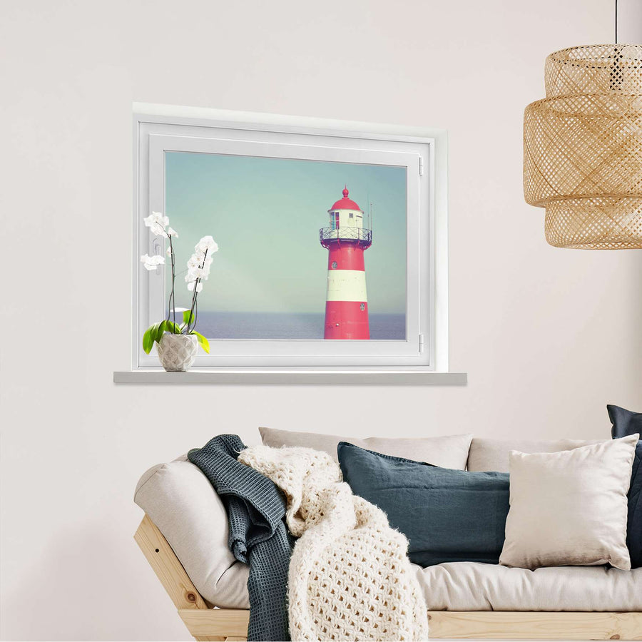 Fensterfolie [quer] Leuchtturm  - Wohnzimmer100cm x 70cm