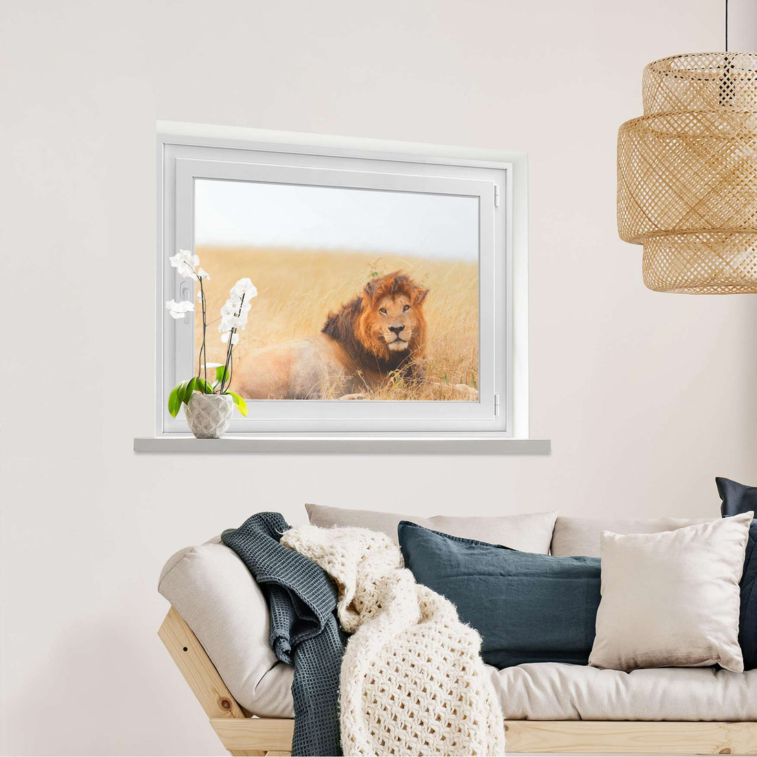 Fensterfolie [quer] Lion King  - Wohnzimmer100cm x 70cm