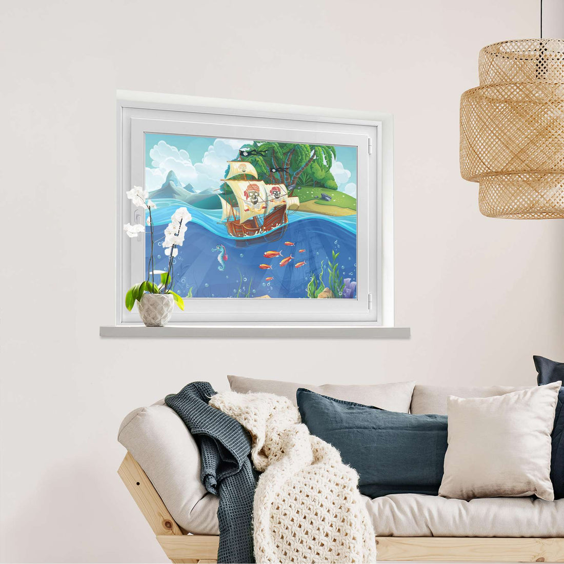 Fensterfolie [quer] Pirates  - Wohnzimmer100cm x 70cm