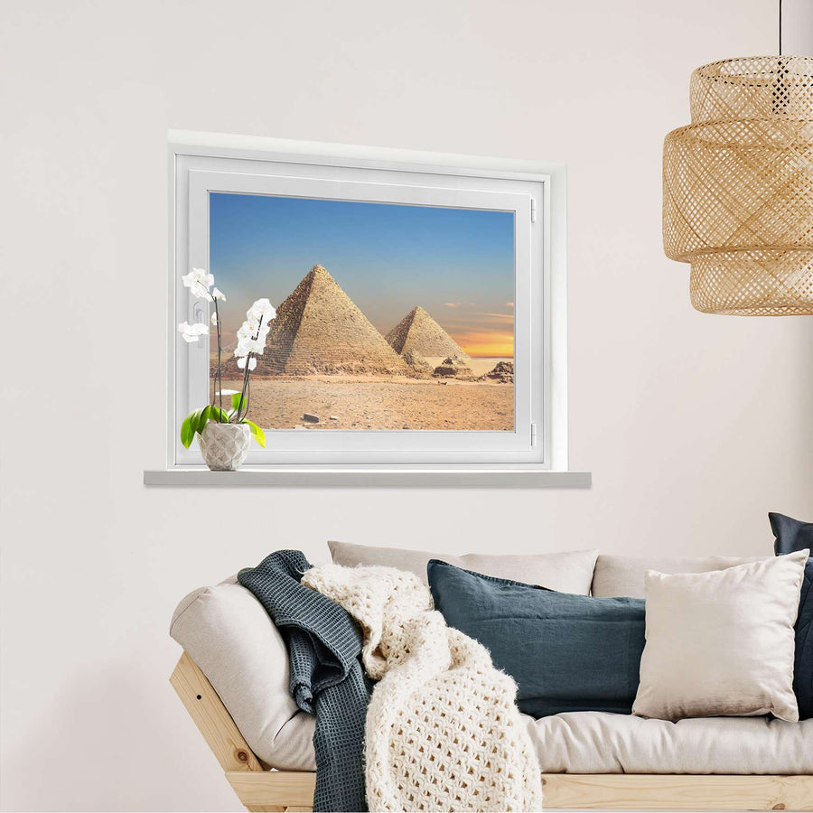 Fensterfolie [quer] Pyramids  - Wohnzimmer100cm x 70cm