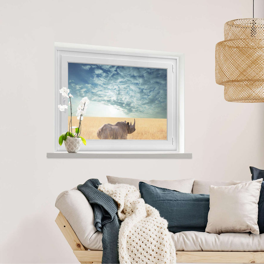 Fensterfolie [quer] Rhino  - Wohnzimmer100cm x 70cm