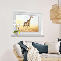 Fensterfolie [quer] Savanna Giraffe  - Wohnzimmer100cm x 70cm