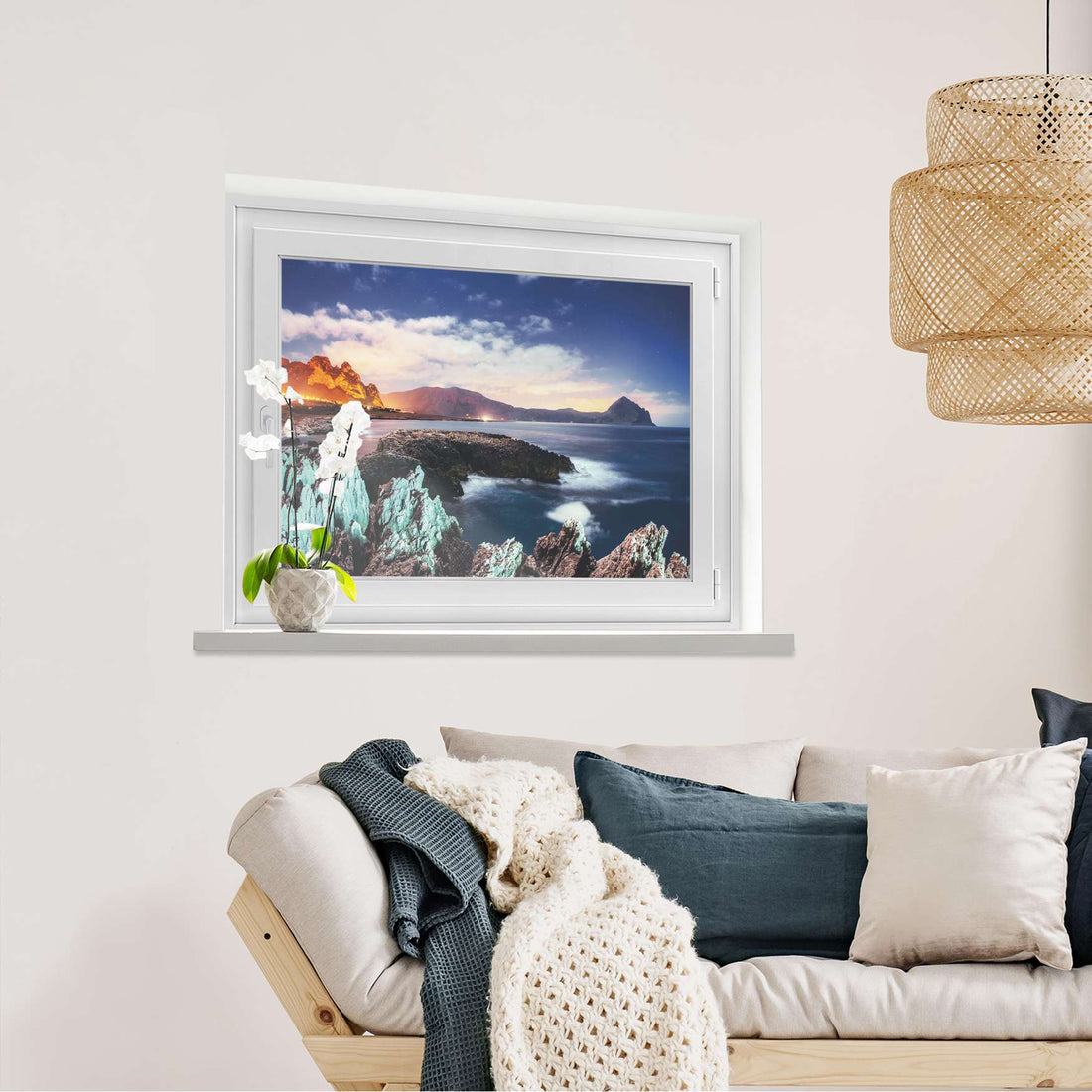 Fensterfolie [quer] Seaside  - Wohnzimmer100cm x 70cm