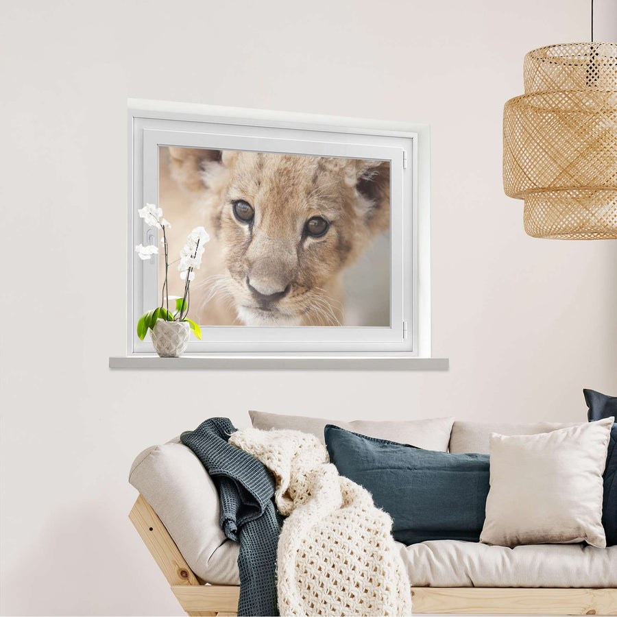Fensterfolie [quer] Simba  - Wohnzimmer100cm x 70cm