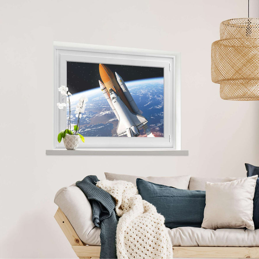 Fensterfolie [quer] Space Traveller  - Wohnzimmer100cm x 70cm