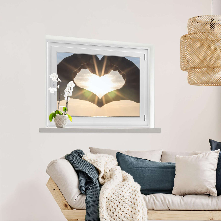 Fensterfolie [quer] Sunny Heart  - Wohnzimmer100cm x 70cm