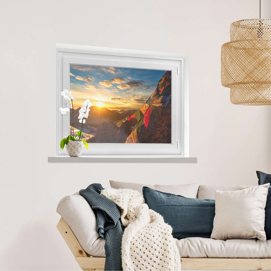 Fensterfolie [quer] Tibet  - Wohnzimmer100cm x 70cm