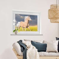 Fensterfolie [quer] Wildpferd  - Wohnzimmer100cm x 70cm