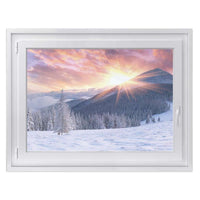 Fensterfolie [quer] -Zauberhafte Winterlandschaft- Größe: 100x70 cm