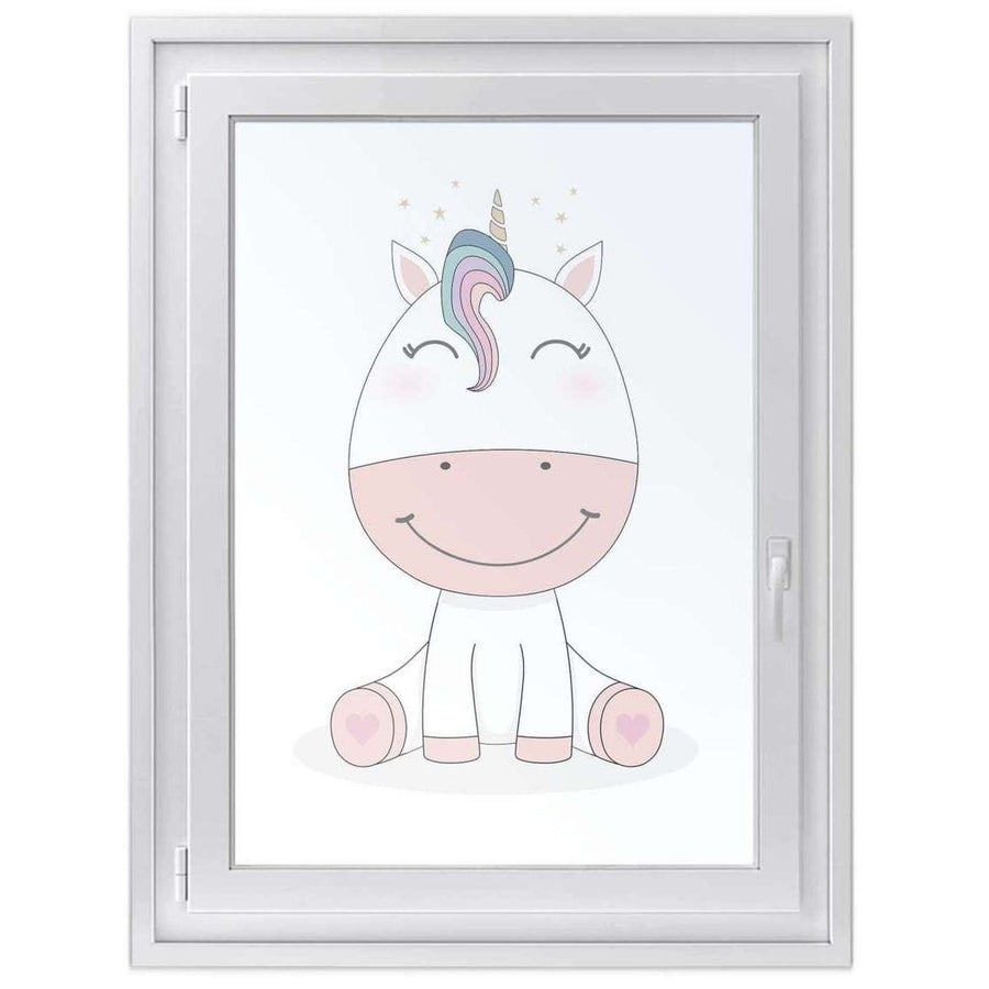 Fensterfolie [hoch] -Baby Unicorn- Größe: 70x100 cm